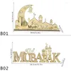 Party Decoration Wood Eid Murbark Table Decor Ramadan Mubarak Lamp Ornaments Gifts Muslim Islamic Festival Home Supplies