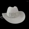 Berets Shinning Bride Letter Cowgirl Hat Novelty Cowboy Summer Beach Western Fancy Doids Accessoire