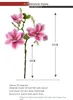 Dekorativa blommor rosa magnolier konstgjorda i glasvas med faux vatten 22,4 "riktiga beröringsstammar silkmagn