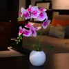 Dekorative Blumen PU Butterfly Orchidee künstliche Blume Bonsai Keramik Vase Set Home Wohnzimmer Hochzeitsdekorationen Ornamente Mottentopf