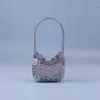 Evening Bags Luxury Metal Sequin Women Shoulder Bag Aluminum Sheet Tote Brands Designer Purses And Handbags Party For 2024