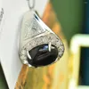Klusterringar naturliga Hetian Jade Ring Gemstone Gold Plated Accessories for Girls Jewelry Fashion Women Kvinna