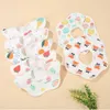 Bibs Burp Cloths Baby Nourching Babonde Bib Soft Cotton High Z Button Bourp Vêtements mignon imprimé Baby Boy Girl Saliva serviette Baby Bib D240513