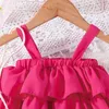 Zestawy odzieży Zestaw ubrania dla niemowląt 6 miesięcy - 3 -letni stary cropletop bez rękawów i kreskówkowe szorty Flamingo strój odzieżowy dla dzieci noworodka girll2405