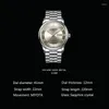 Montre-bracelets Carnaval Grey Roman Dial Business Watches Miyota Automatic Mechanical Watch for Men 3ATM Imperproping Steel Reloj