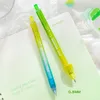 Penne gel arcobaleno da 6 pezzi set trasparente tipo click tipo inchiostro a colore nero da 0,5 mm per la scrittura del regalo della scuola di ufficio A7027
