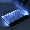 Bordslampor platt platta led bok ljus läsning natt bärbar rese sovsal skrivbord lampa ögon skydd svart