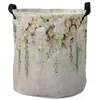 Sacs à linge Fleurs de mariage Rose Dirket panier pliable Round Imperpose Organisateur Organisateur Vêtements Enfants Rangement de jouets