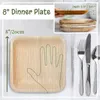 Disposable Dinnerware 20/50Pcs 8" Square Palm Leaf Plate Elegant Party Bamboo Like Compostable Biodegradable Dinner Tableware Sturdy