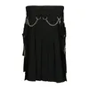 Мужская юбка винтаж Kilt Scotland Gothic Punk Fashion Kendo Pocket Skirts Шотландская одежда повседневная весенняя падение мужская уличная одежда 240506