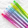 Penne gel arcobaleno da 6 pezzi set trasparente tipo click tipo inchiostro a colore nero da 0,5 mm per la scrittura del regalo della scuola di ufficio A7027