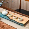 Tea Trays Large Size Handmade Wooden Resin Tray Japanese Style Serving For Ceremony Home El Set Board Breakfast