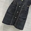 Designer de vestidos de pista novo Autumn Winter Print Tweed Dress Brand Mesmo estilo de vestido H7636DY
