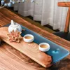 Tea Trays Large Size Handmade Wooden Resin Tray Japanese Style Serving For Ceremony Home El Set Board Breakfast