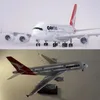 Diecast Resin 1160 Scale CM A380 Air Bus Passenger Aircraft Australia Airplane Modèle Qantas Airways avec feux de cabine Cabinet 240510