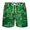 Pantaloncini da uomo pantaloni grafici per uomo estate hawaii spiaggia 3d stampare chip elettronico cool costumi da bagno surf surf tronchi