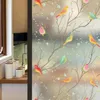 Оконные наклейки стеклянная пленка экран уединения в ванной комнате самоклеясь разноцветные птицы декоративные