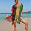 Fringe Fringe Pift Tassel Crochet Beach Cover Ups For Women Hollow Out Voir à travers Wear Dress Bikini Cover-ups 2024