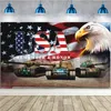 Indépendance Day Background Tissu de vacances Décoration de décoration Flags Patriotic Eagle Independence Day Banner LT975