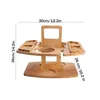 Decorative Plates INS Home Garden Picnic Table Wooden Portable Outdoor Folding Fruit Snack Tray Camping Wine Decoration