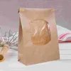 Storage Bottles 50 Pcs Bread Bags Window Baking Toast Biscuit Wrapping Clear Kraft Paper Holders Bakery Supply Household