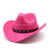 Hat Fedora en laine pour femmes hommes courbés rainure western cowboy chapeau de jazz casquette de mariage de mariage