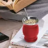 Wasserflaschen Yerba Mate Cup Set Doppelwand Edelstahl Kürbisform mit Bombilla Teetasse Reinigung