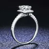 Anelli di nozze Un anello di Manilicone a 1 carati autentico solido PT950 Platinum Diamond Diamond Exquisito Gioielli Regalo per donne Accessori regalo Q240511