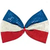 Feestdecoratie 20 stcs Sequin Patriotic Bowknot Hoofdband 4 juli Tie Bow Hairband voor Celebration Parade Independence Day Kerstmis