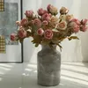 装飾的な花ヴィンテージ小さなバラ人工花の装飾長い茎の偽のシルクバラのための結婚式の花束テーブルのセンターピース