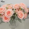 Fiori decorativi Meldel Bruppo di fiori artificiali 6 teste Disposizione peonia di seta Champagne Bridesmaids Mini bouquet decorazioni da tavolo per feste domestiche