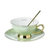 Style européen léger luxe osseuse chinoise Coffee tasse et soucoupe Set en céramique Maison de ménage combinaison Gift 240508