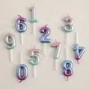 5Pcs Candles 1PC 6cm Creative Starry Sky Digital Candles Sea-maid Color Candle Birthday Cake Decoration Gradient Ramp Cakes Love Topper Party