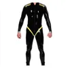100% Latex Rubber Schwarz Catsuit racing suit Overall Zentai Zipper 0.4mm S-XXL Cosplay,Masquerade Catsuit Costumes