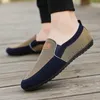 Skor för män avslappnad slip på loafers plus storlek andas duk körskor kontor går lägenheter non slip moccasins 240510