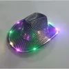 Hat Cowgirl Light Cute LED Flashing Up Sequin Cowboy Hats Luminous Caps Halloween Costume Wholesale 1220 S s
