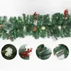 Decorative Flowers Lighted Christmas Garland 5.9ft Holiday Green Decor For Front Door Battery Powered DIY Decoration Stairs
