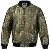 Hommes Black Gold Zipper Jacket Pasiley Casual Jacquard Coat Sport Streetwear High Street Baseball Uniforme pour l'homme d'automne hiver 240511