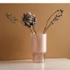 Vasen rosa mattes Glas Vase Schreibtisch Dekoration Blumenhydroponik Blumentöpfe Dekorative Arrangement moderne Wohnkultur