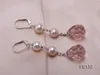 Boucles d'oreilles à goujons bijoux de perles uniques 7,5 mm blancs d'eau douce lavande en forme de lavande en forme de drop