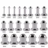 19 pieces of 1mm to 10mm mirror cylindrical earplugs steel ear gauge expander stretched ear cone perforated jewelry 240430