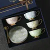 Style européen léger luxe osseuse chinoise Coffee tasse et soucoupe Set en céramique Maison de ménage combinaison Gift 240508