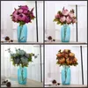 Decorative Flowers 1 Bouquet 10 Heads Vintage Artificial Peony Silk Flower Wedding Party Office Home Decoration