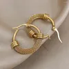 Hoop oorbellen Dodohao Chunky roestvrijstalen ronde cirkel voor vrouwen dikke geometrische huggie rock punk gouden kleur sieraden