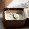 Lamoon vintage opal halsband för kvinnans syntes hänge 925 sterling silver k guld pläterad oktober sten gåva ni172 240511