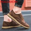 Casual schoenen mannen Oxfords Leather Fashion Sneakers Leisure Walk Shoe voor man Brogue Office Male Business Formal