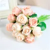 Dekorativa blommor 12heads Artificial Silk Rose Bouqet For Wedding Bridal Shower Party Home House Garden Festival Bar Dekoration