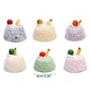 Decorative Flowers Q6PE Small Cake Decor Artificial Wowotou Prop For Kitchen And Bakery