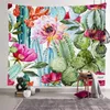 Tapisseries plante mur mur suspendu rétro tropical cactus nordique peinture de tissu de maison fond décora