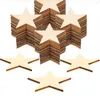 Décoration de fête 50pcs Léger et durable Pièces en bois en forme d'étoile Ambience festival sans effort largement large